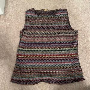 Coin Ladies Multi colored Tank Top Large